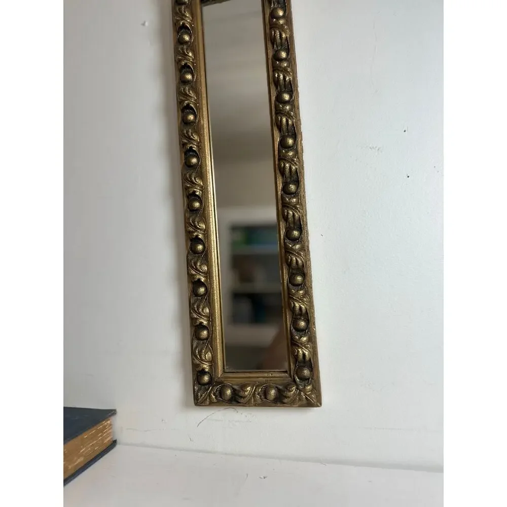 Gold Gilt Mirror Frame Ornate Baroque Style Egg & Dart Motif & Carved Scroll